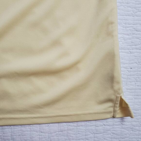 Adidas Activewear Pale Yellow V-Neck Performance Running Shirt Split Hemline M - Picture 7 of 7